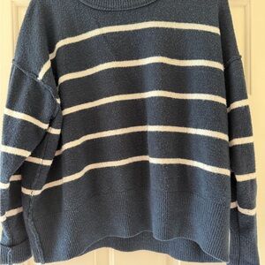 moon & madison Blue and White Striped Sweater